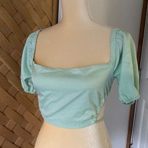 TEAL CROPPED TOP BACKLESS